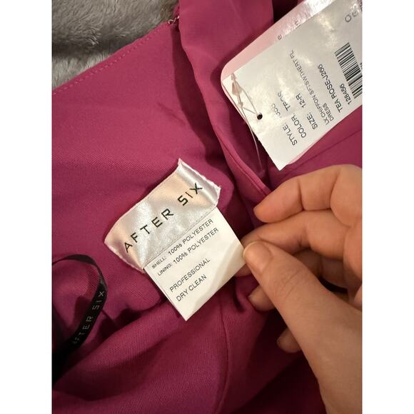 NWT After‎ Six CONTOURED WIDE STRAP SWEETHEART MAXI DRESS TEA ROSE Size 12 R - Picture 6 of 13